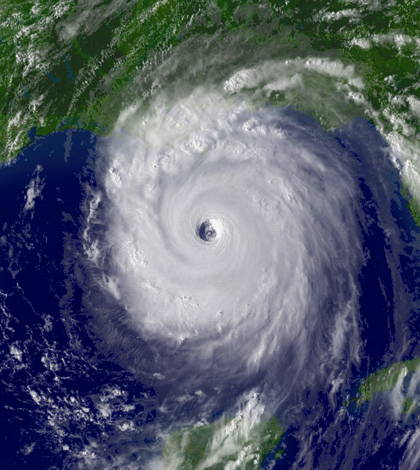 Image: Satellite image of Hurricane Katrina (Credit: NOAA)