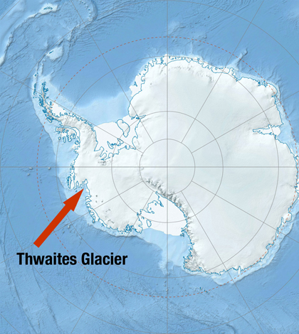 Location of the Thwaites Glacier (Credit: J.B. Bird/Jackson School of Geosciences)