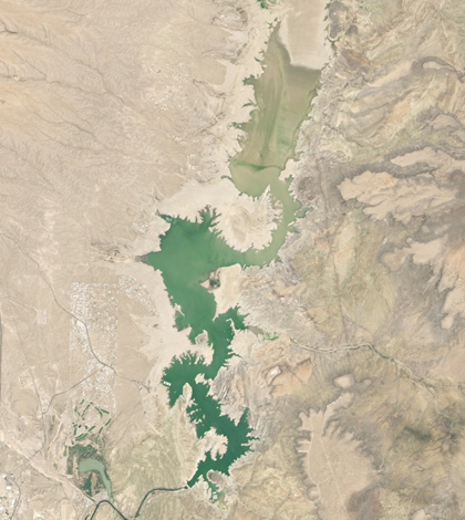 Landsat image of Elephant Butte Reservoir (Credit: USGS)