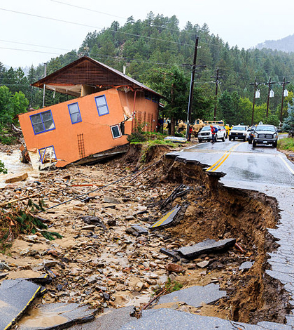 The small mountain town Jamestown was cut off because of Boulder County flood. (Credit: Federal Emergency Management Agency)