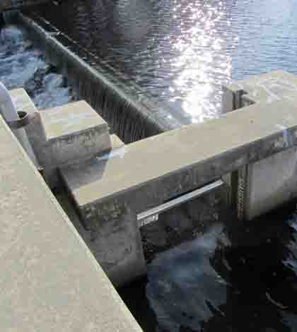 The Coursey Pond outfall on the Murderkill River in Delaware, the likely deployment site of one of the NEWRnet water quality sensor stations (Credit Scott Andres)