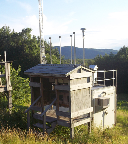 An IMPROVE air quality monitoring station at the Proctor Maple Research Facility in Vermont (Credit: IMPROVE)