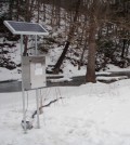 A solar panel and data logger connected to an in-stream sonde in the Susquehanna watershed (Credit: Susquehanna River Basin Commission)