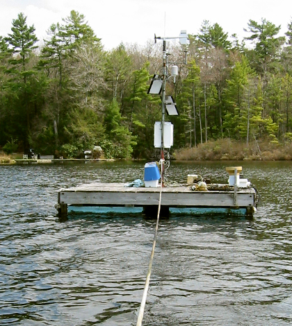 The Lake Lacawac monitoring platform (Credit: Bruce Hargreaves)