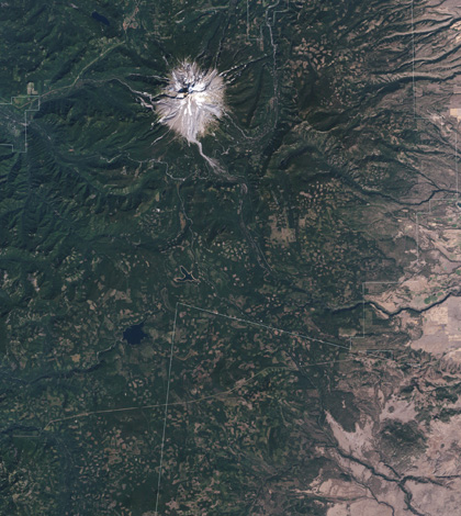 Natural-color image of part of the Mt. Hood National Forest (Credit: NASA Earth Observatory)