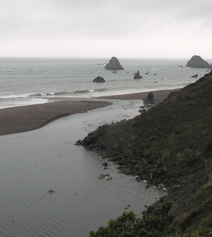 The Russian River where it flows into the Pacific Ocean (Credit: Wouter Kiel, via Flickr)