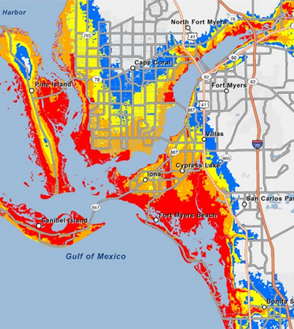 An example of the new storm surge map style (Credit: NOAA National Hurricane Center)