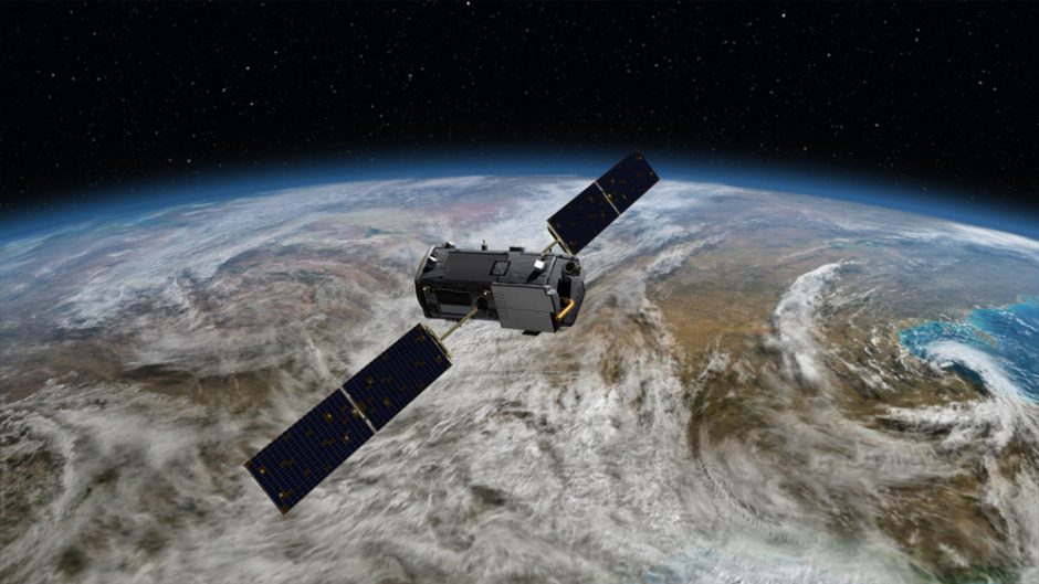 Artists rendering of the Orbiting Carbon Observatory-2 satellite, which will provide high-resolution fluorescence measurements (Credit: NASA/JPL)