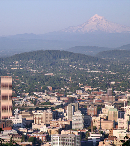 Portland, Ore. where air quality is improving (Credit: Cacophony, via Wikimedia Commons)