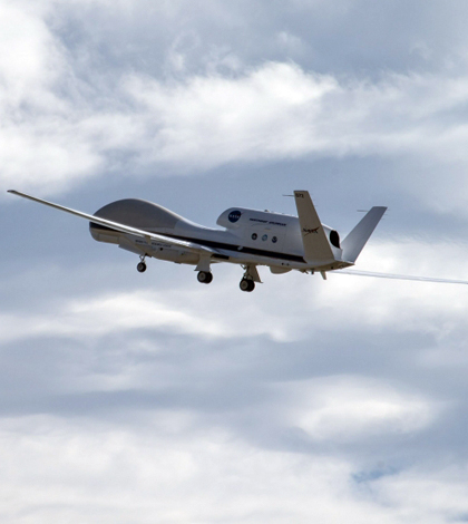 NASA's HS3 hurricane research program makes use of Global Hawk unmanned aircraft (Credit: NASA Wallops/Brea Reeves)