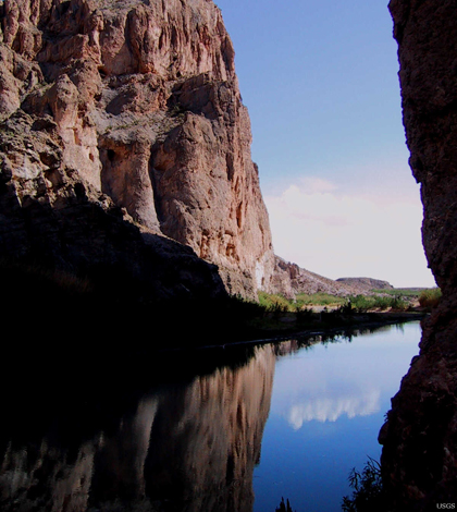 The Rio Grande River as it flows through Boquillas Canyon in Big Bend National Park. (Credit: Stewart Tomlinson/USGS)