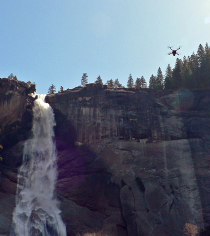A drone flying in Yosemite National Park (Credit: Yosemite National Park)