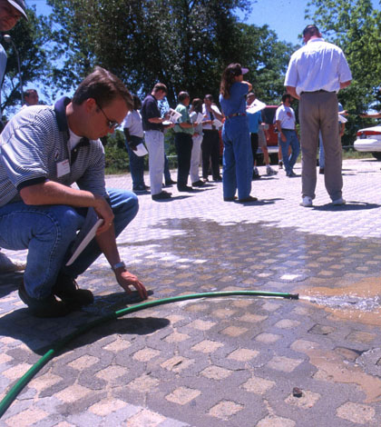 A permeable pavement feature in Kinston, N.C. (Credit: NCSU-BAE)