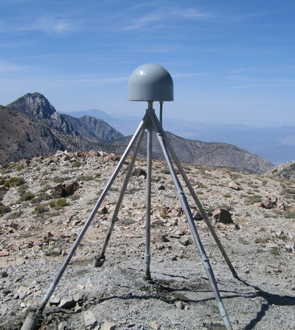 A GPS station in the Inyo Mountains near Lone Pine, California, used to measure uplift (Credit: Shawn Lawrence/UNAVCO, via Flickr)