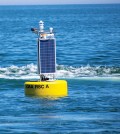 The Regional Science Consortium buoy of the shore of Presque Isle State Park in Erie, Pennsylvania (Credit: Doug Nguyen/NexSens Technology)