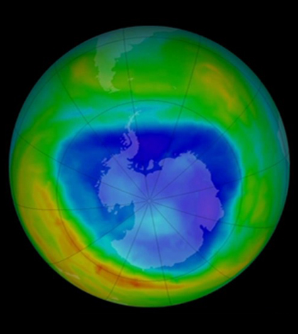 The amount of ozone in the atmosphere on Sept. 6 (Credit: NASA)
