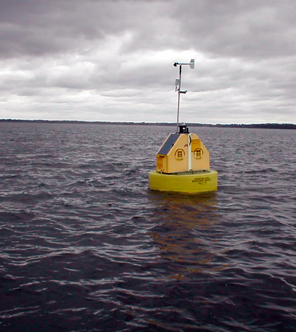 One of the Finger Lakes Institute's water quality data buoys (Credit: Finger Lakes Institute)