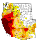 The National Drought Monitor's October report for the West (Credit: National Drought Mitigation Center)