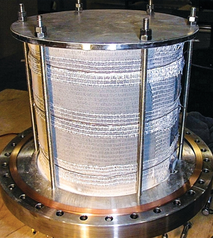 A new air purification device for the International Space Station. (Credit: Precision Combustion)
