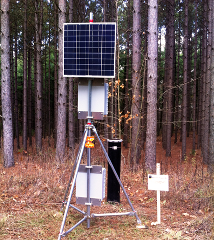 The continuous groundwater monitoring stations are also equipped for data telemetry. (Credit: Graeme MacDonald)