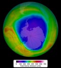 Ozone concentrations above Antarctica in late September 2014. (Credit: NASA)