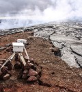 A Kilauea lava flow creeping dangerously close to USGS monitoring equipment. (Credit: USGS)