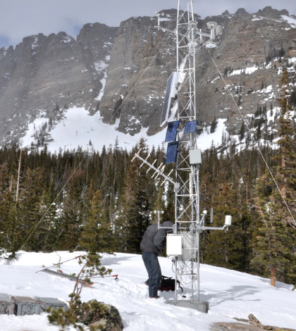 Nitrate levels in Loch Vale watershed in Rocky Mountain National Park are linked to atmospheric deposition. (Credit: Alisa Mast)