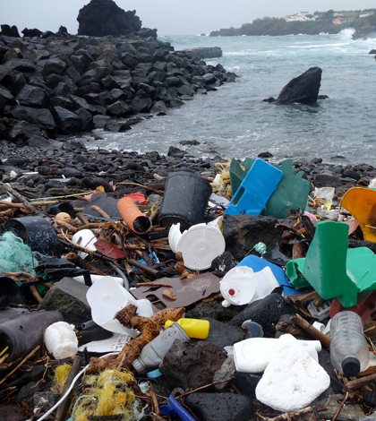 Plastic washed up on a beach in Portugal. (Credit: Marcus Eriksen)