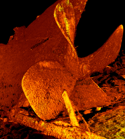 Shipwreck image created with a laser. (Credit: Sarah Waters)