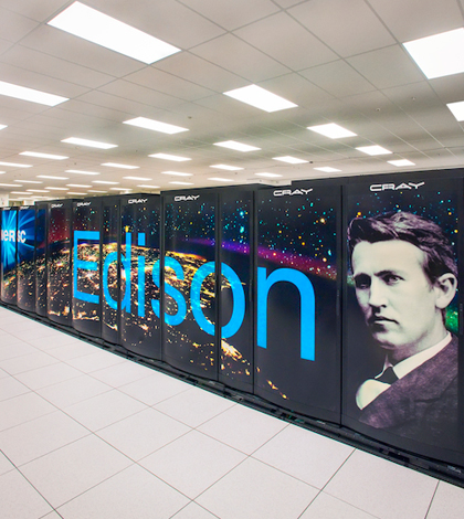 NERSC Cray Edison supercomputer cluster. (Roy Kaltschmidt / Lawrence Berkeley National Laboratory)