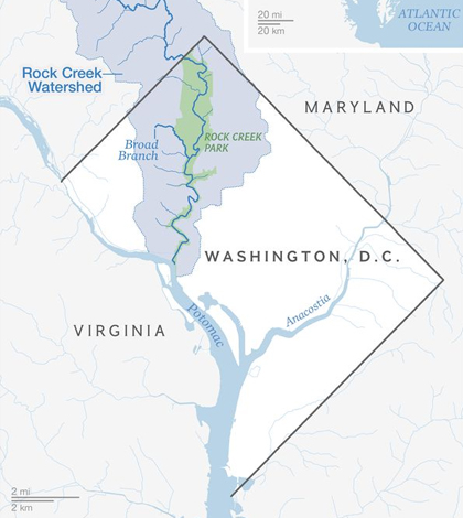 Map of project area. (Credit: Rock Creek Conservancy)