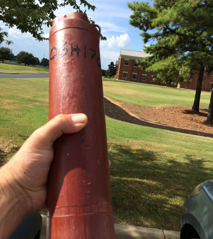 The wandering sonde safely in hand after Meiman picked it up in Mobile, Alabama. (Credit: Joe Meiman)