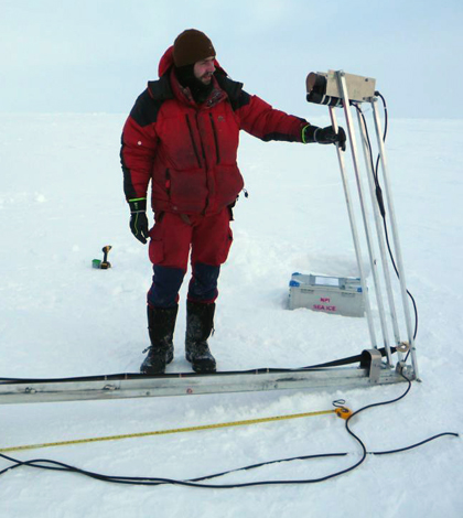 Engineers designed the Spectral Radiation Buoy to withstand harsh conditions throughout its deployment. (Credit: Norwegian Polar Institute)