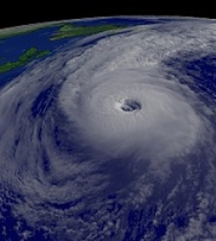 Satellite image of a hurricane. (Credit: Stony Brook University)