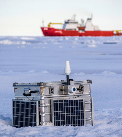 One of the dozens of probes sent out last summer to monitor arctic ice. (Credit: Martin Doble / University of Washington)