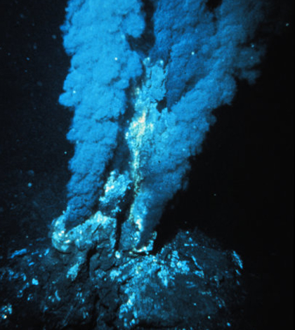 Seabed vents may be responsible for the creation of organic molecules. (Credit: P. Rona / OAR/National Undersea Research Program; NOAA)