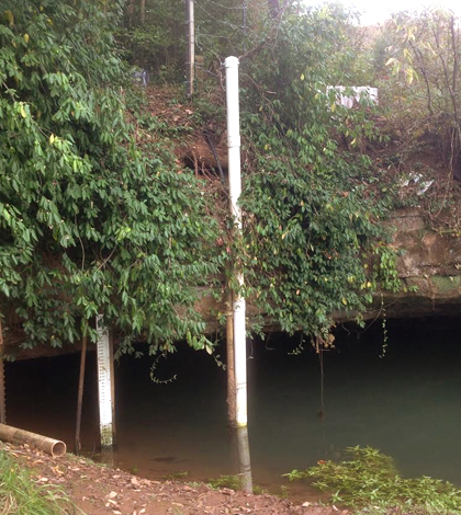 The Western Kentucky University monitoring site at Lost River Rise. (Credit: Jason Polk)