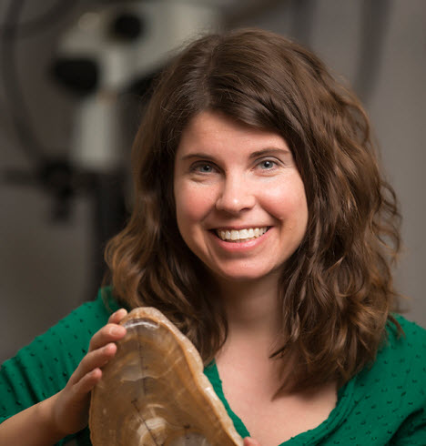 Jessica Oster is studying stalagmites for insights into past climate changes. (Credit: Vanderbilt University)