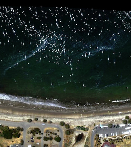 An AVIRIS-NG visible-light aerial view of the Refugio Incident oil spill near Santa Barbara, California. (Credit: NASA/JPL-Caltech)