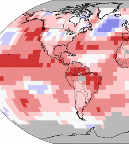Land and ocean temperature percentiles July 2015. (Credit: NOAA)