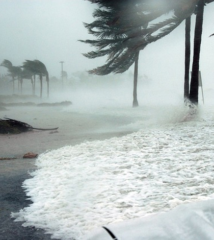 Key West, Florida, during Hurricane Dennis. (Credit: Jim Brooks / U.S. Navy)