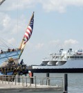 U. Delaware researchers monitor air and water conditions in the Delaware Bay using sampling equipment aboard the Cape May-Lewes Ferry. (Credit: The University of Delaware)