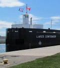 The Lakes Contender is a large cargo vessel on the Great Lakes. (Credit: Michelle Hill / U.S. Army Corps of Engineers)