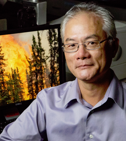 Professor Feng Sheng Hu led a study of carbon cycling and forest fires in the boreal forests of the Yukon Flats in Alaska. (Credit: L. Brian Stauffer)