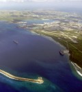 An aerial view of Apra Harbor in 2003, home to a U.S. Navy base. (Credit: Public Domain)