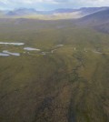 Polygonal tundra and caribou tracks in Alaska's Brooks Range. (Credit: Charles Koven)