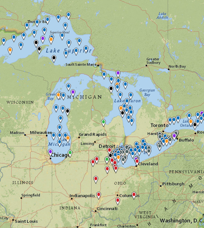 Sample of new Great Lakes Monitoring website. (Courtesy of Illinois-Indiana Sea Grant)