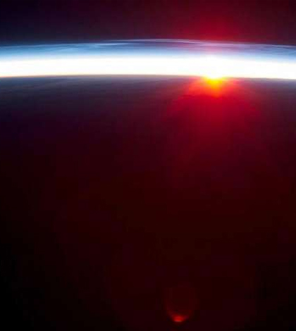 Earth's thin atmosphere as viewed from space. (Credit: NASA)