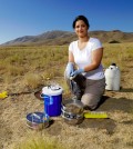 Vanessa Bailey checks soil samples in 2008 during a nearly two-decade-long analysis of microbial activity in soil. (Credit: PNNL)