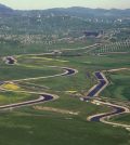 The California Aqueduct (left) and the Delta-Mendota Canal (right) wind through California's Central Valley. (Credit: U.S. Department of the Interior)